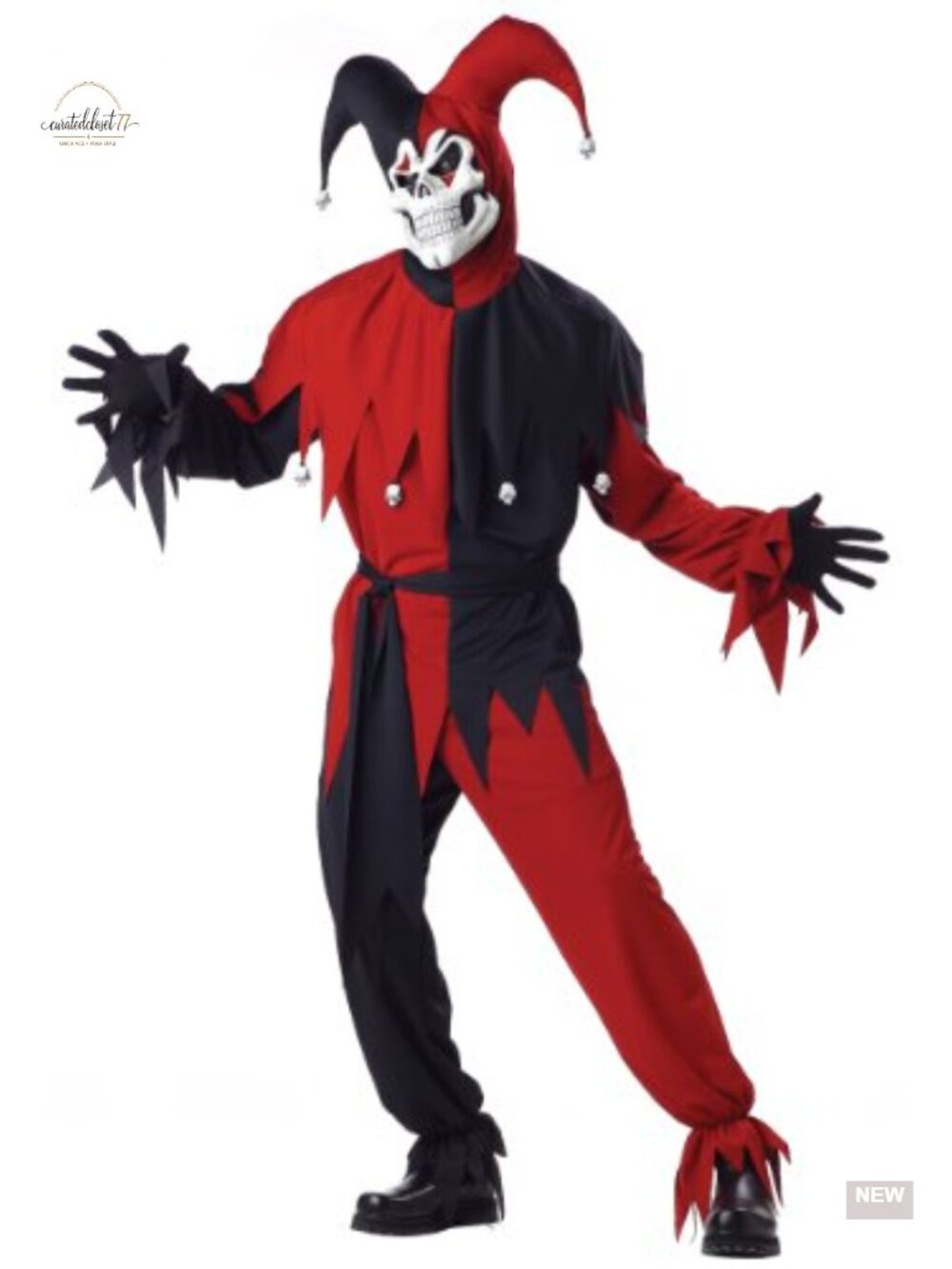 Evil Jester Costume X-Large Adult Halloween Fantasy Men's